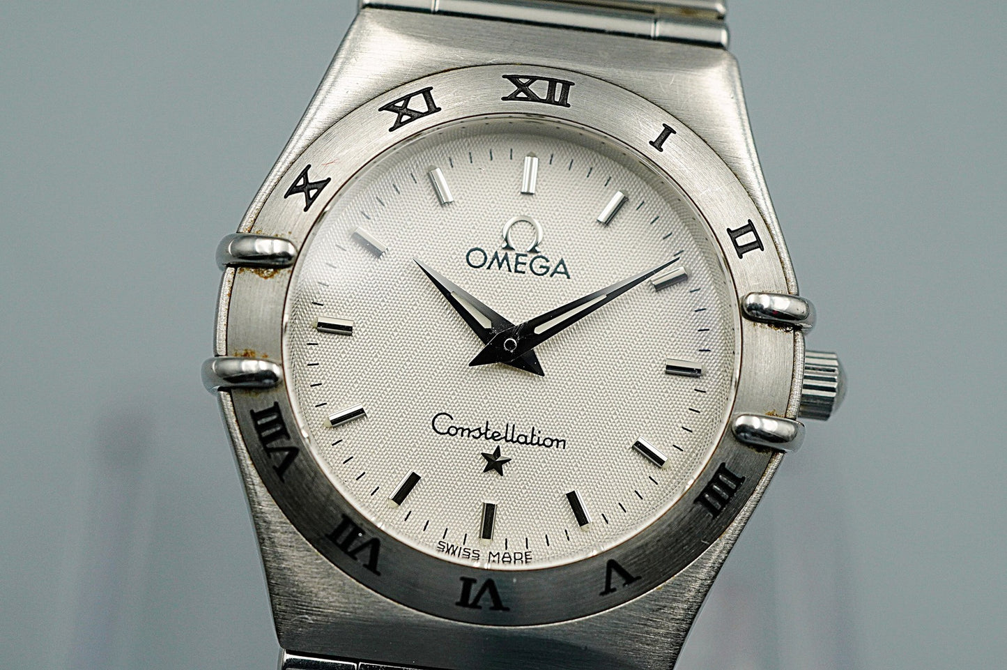 N MINT Vintage 1998 OMEGA Constellation Cal.1456 Qz Silver 25mm Women Watch