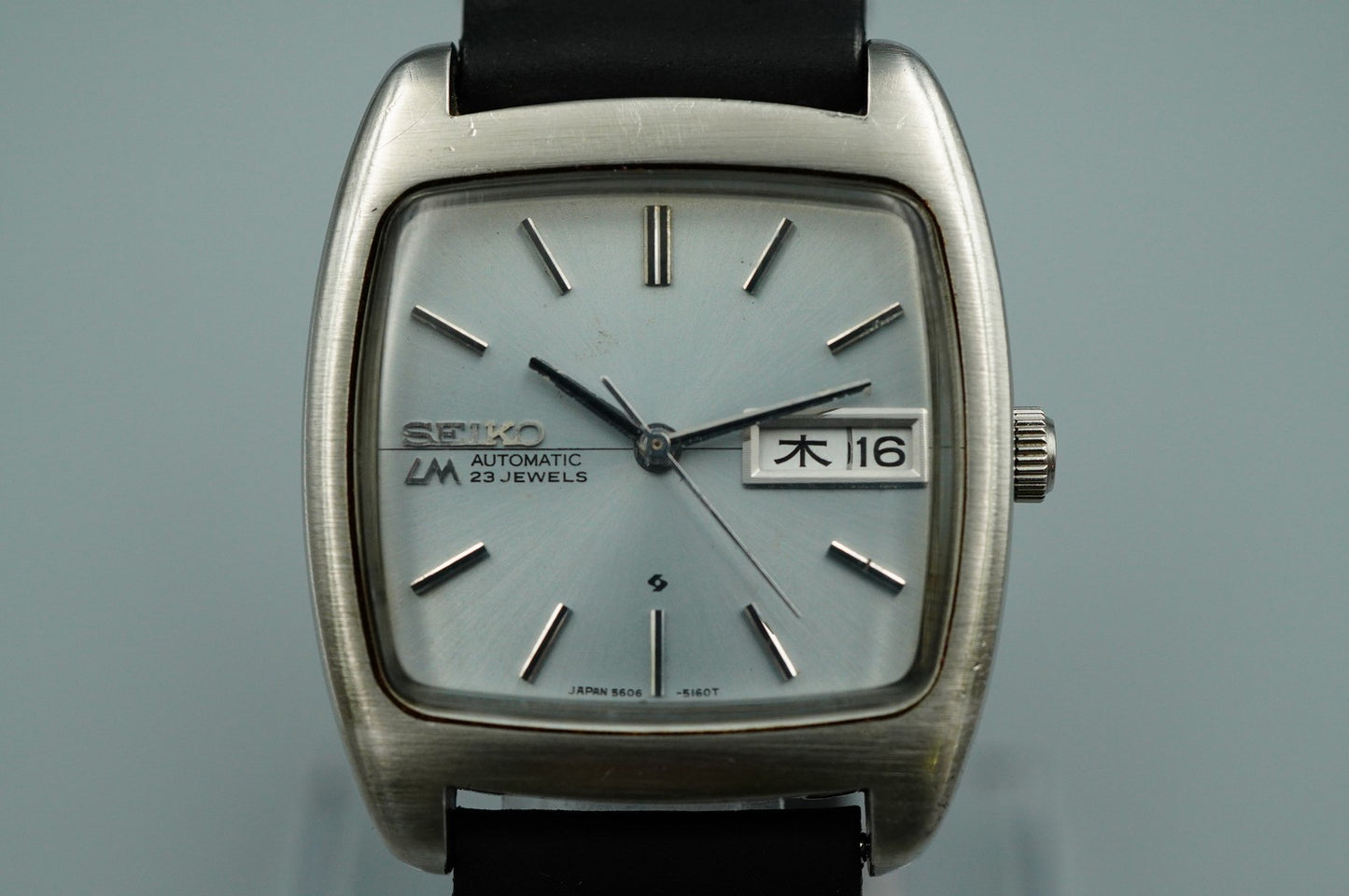 Exc+5 Vintage SEIKO LORD MATIC 5606-5040 Automatic Silver Square 33mm Mens Watch