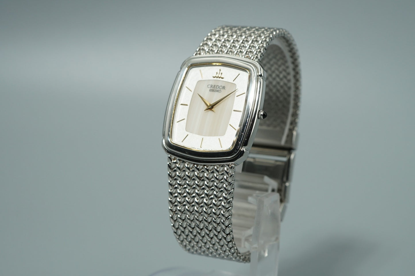 *N MINT* Vintage 1997 SEIKO CREDOR 5A74-3D20 Qz White Rectangle 27mm Women Watch