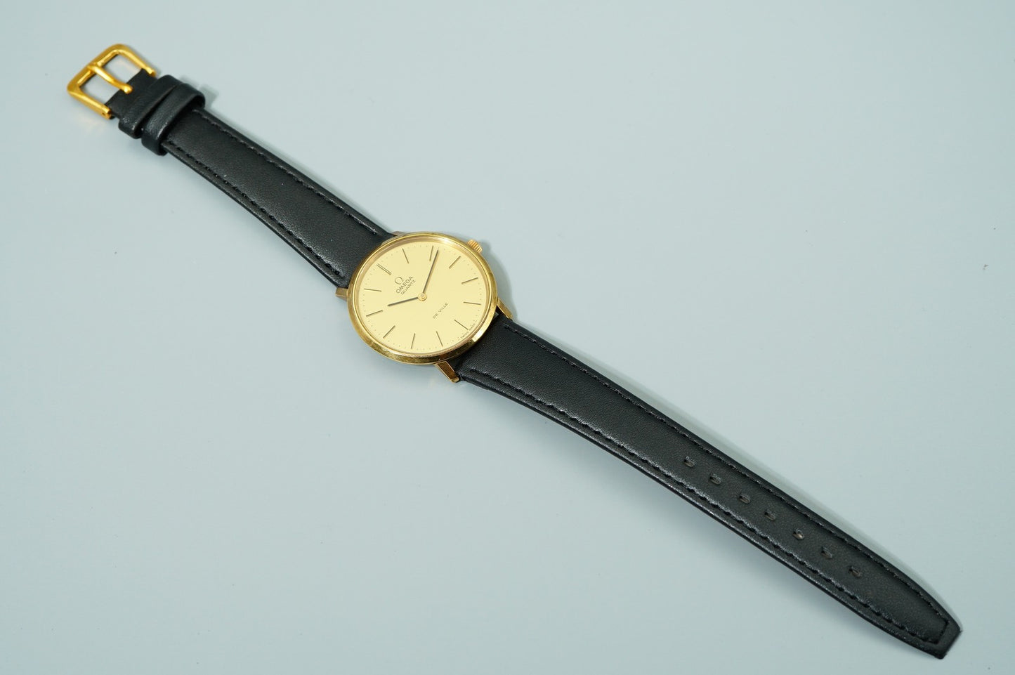 Exc+5  Vintage 1970s OMEGA De Ville Cal.1330 Ref.191 Qz Gold 34mm Mens Watch