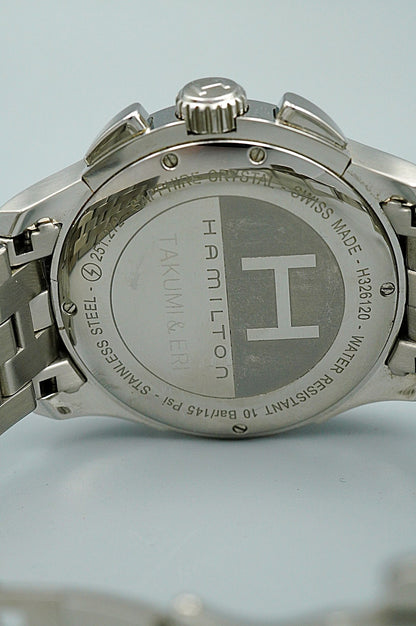 *NEAR MINT* Vintage HAMILTON Jazzmaster H326120 Quartz Black 43mm Mens Watch