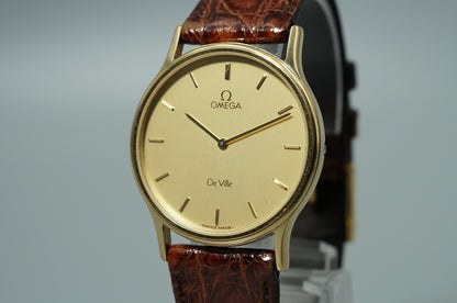 *NEAR MINT* Vintage 1980s OMEGA De Ville Cal.1365 Quartz Gold 31mm Mens Watch