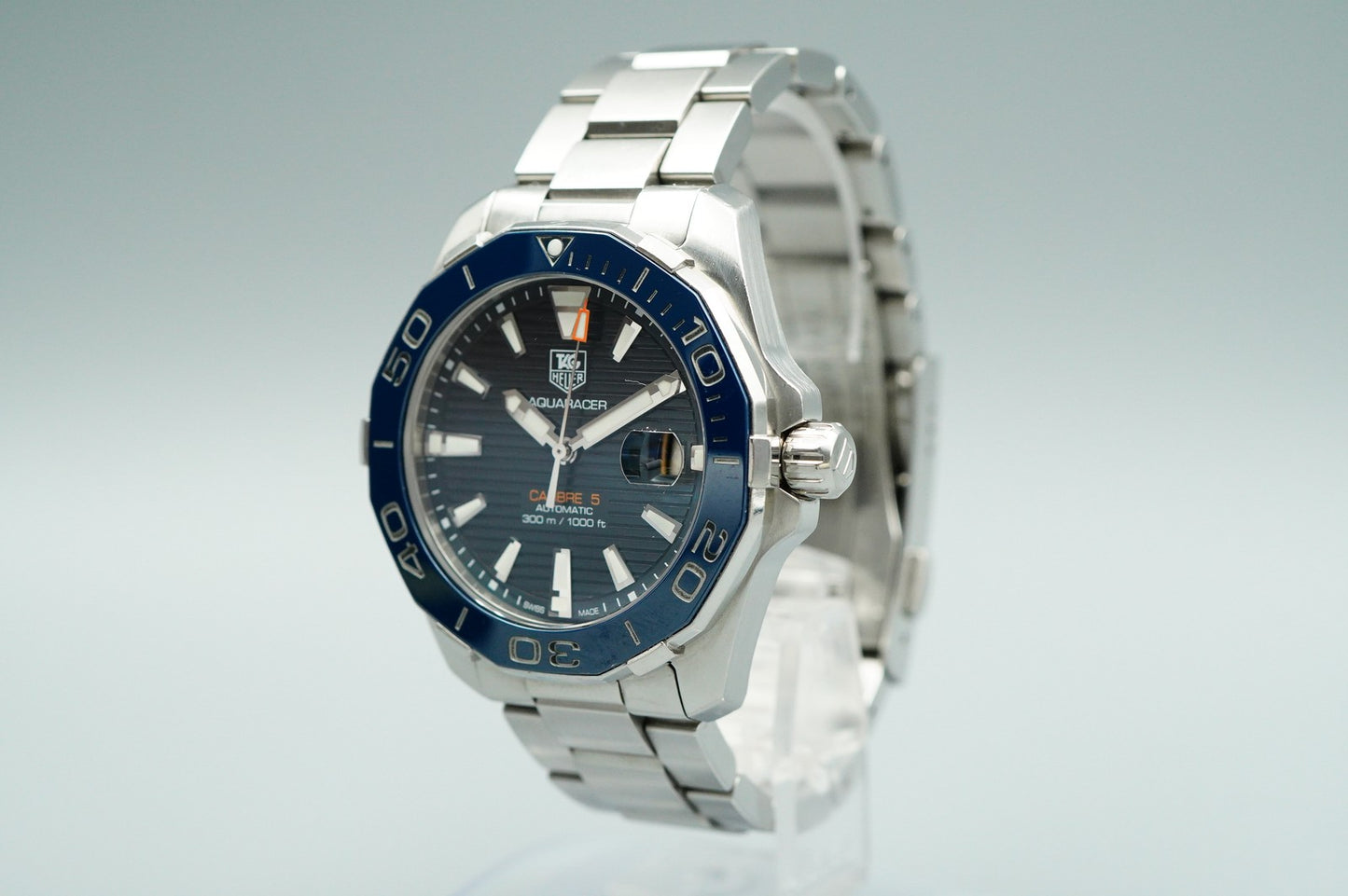 *NEAR MINT*  TAG HEUER Aquaracer WAY2110 Automatic Blue Round 41mm Mens Watch