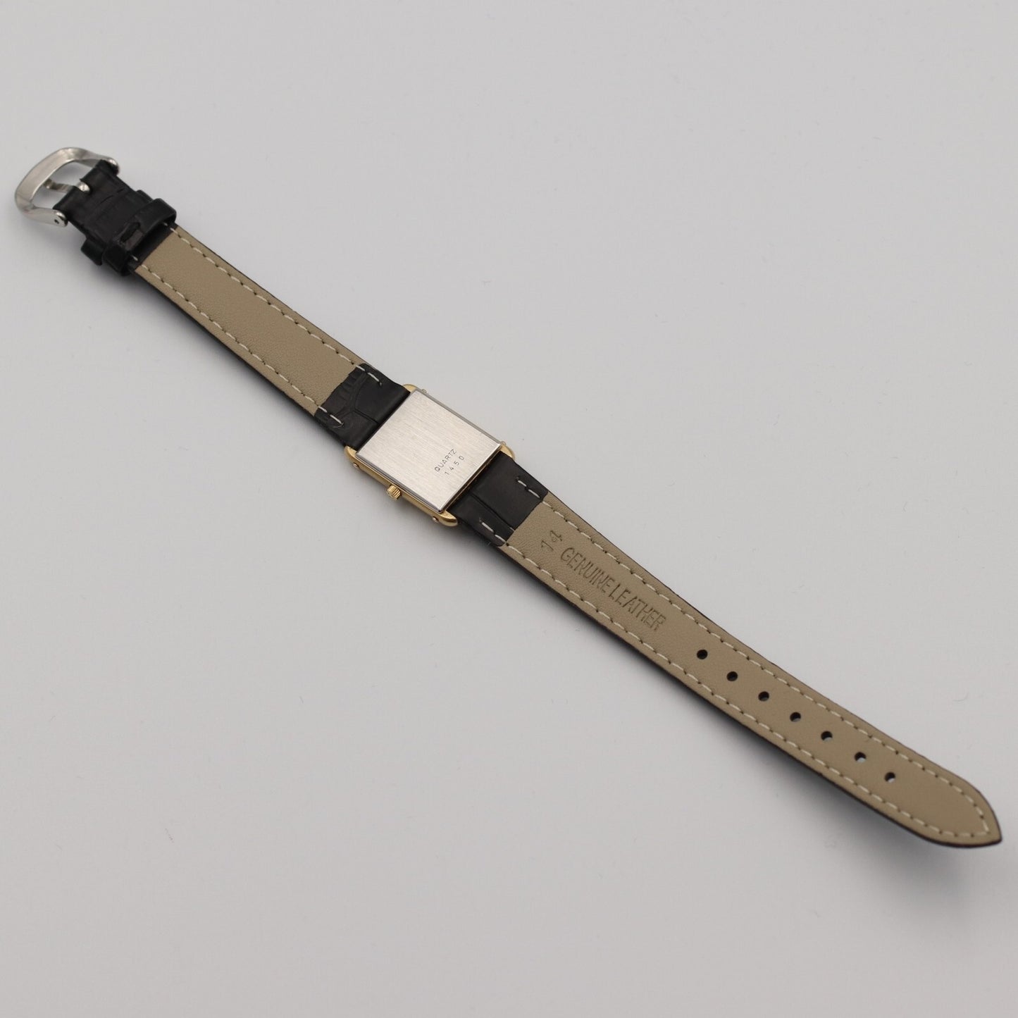 N MINT Vintage 1984 OMEGA De Ville Cal.1450 Qz White Rectangle 18mm Women Watch