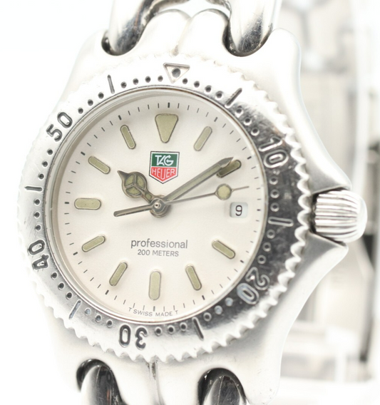 *N MINT* Vintage TAG HEUER Professional 200 S99.015 Quartz White Women Watch