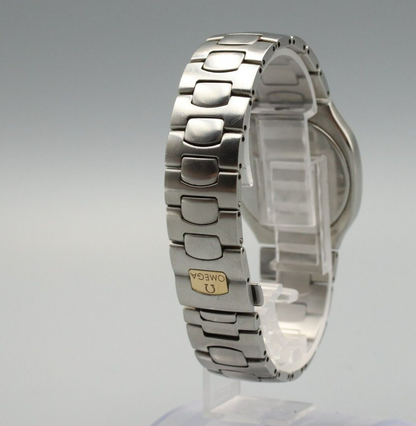 *Exc+5* Vintage OMEGA Seamaster 200m Cal.1438 Quartz Gold Dial Round Mens Watch