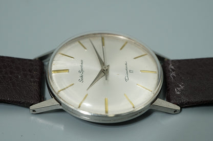 *Exc+5* Vintage1964 SEIKO Sportman J15005 Hand Winding Silver 35mm Mens Watch