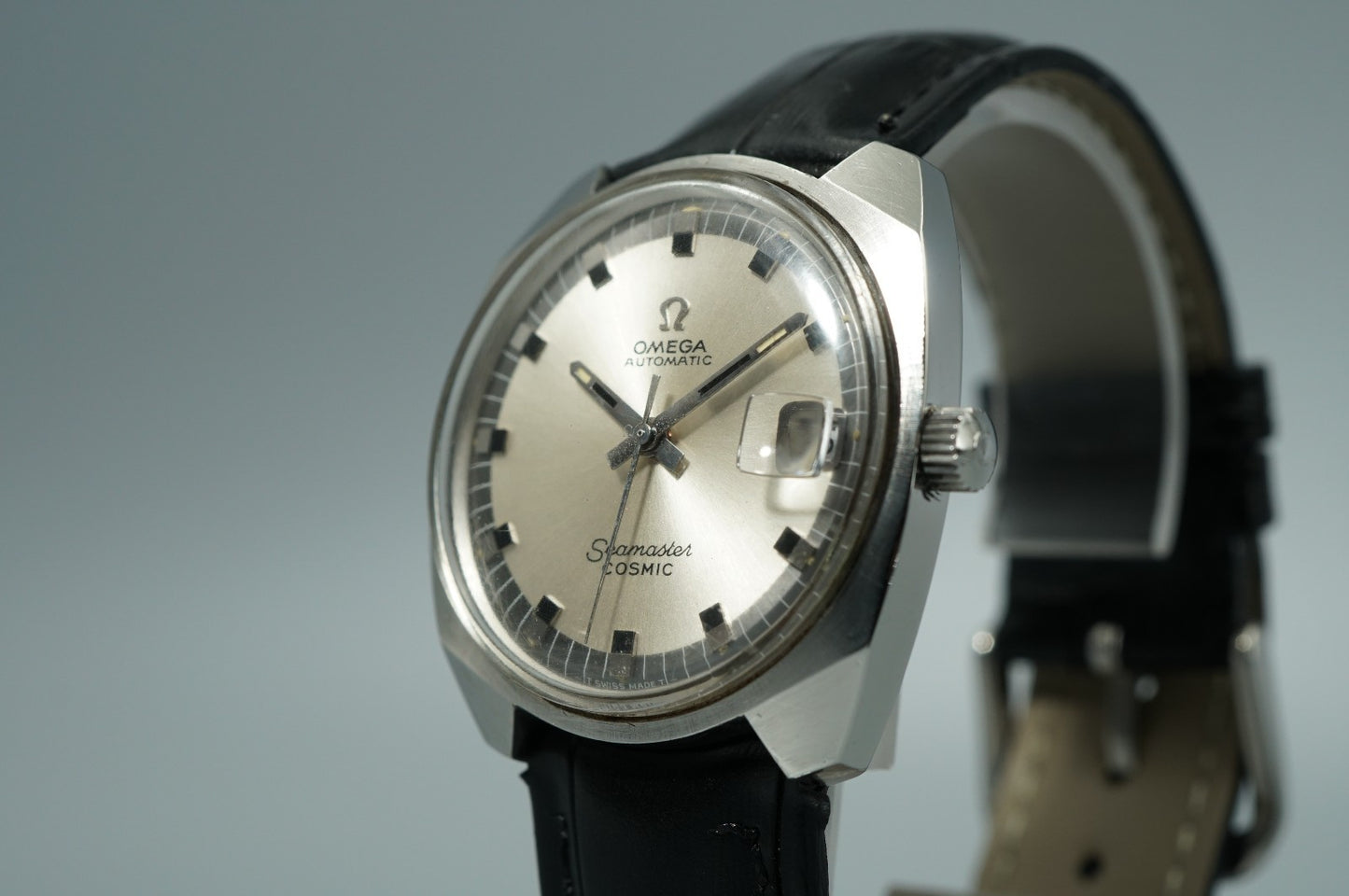 N MINT Vintage 1970s OMEGA Seamaster 166022-TOOL 105 Auto Silver 34mm Mens Watch