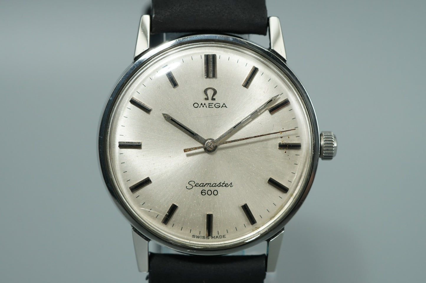 N MINT Vintage 1964 OMEGA Seamaster Cal.601 Hand Winding Silver 34mm Mens Watch