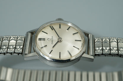 Vintage 1966 OMEGA De Ville Cal.620 Hand Winding Silver Dial 20mm Women Watch