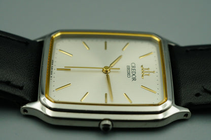 Vintage 1989 SEIKO CREDOR GCAR009 8J81-5020 Qz Cream Square 27mm Women Watch