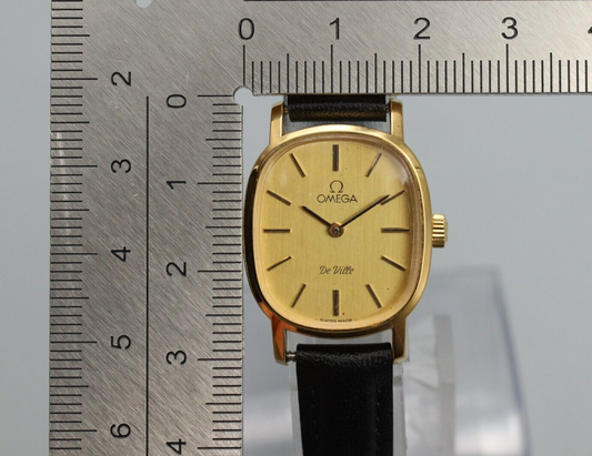 *NEAR MINT* Vintage OMEGA De Ville Cal.625 Hand Winding Gold Dial Women Watch