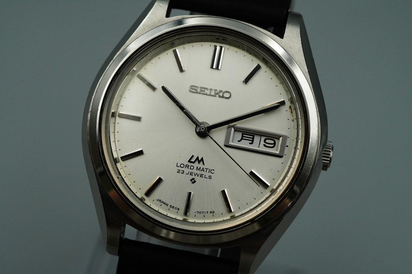 Exc+5 1970s SEIKO Lord Matic 5606-7070 Automatic Silver Round 37mm Mens Watch