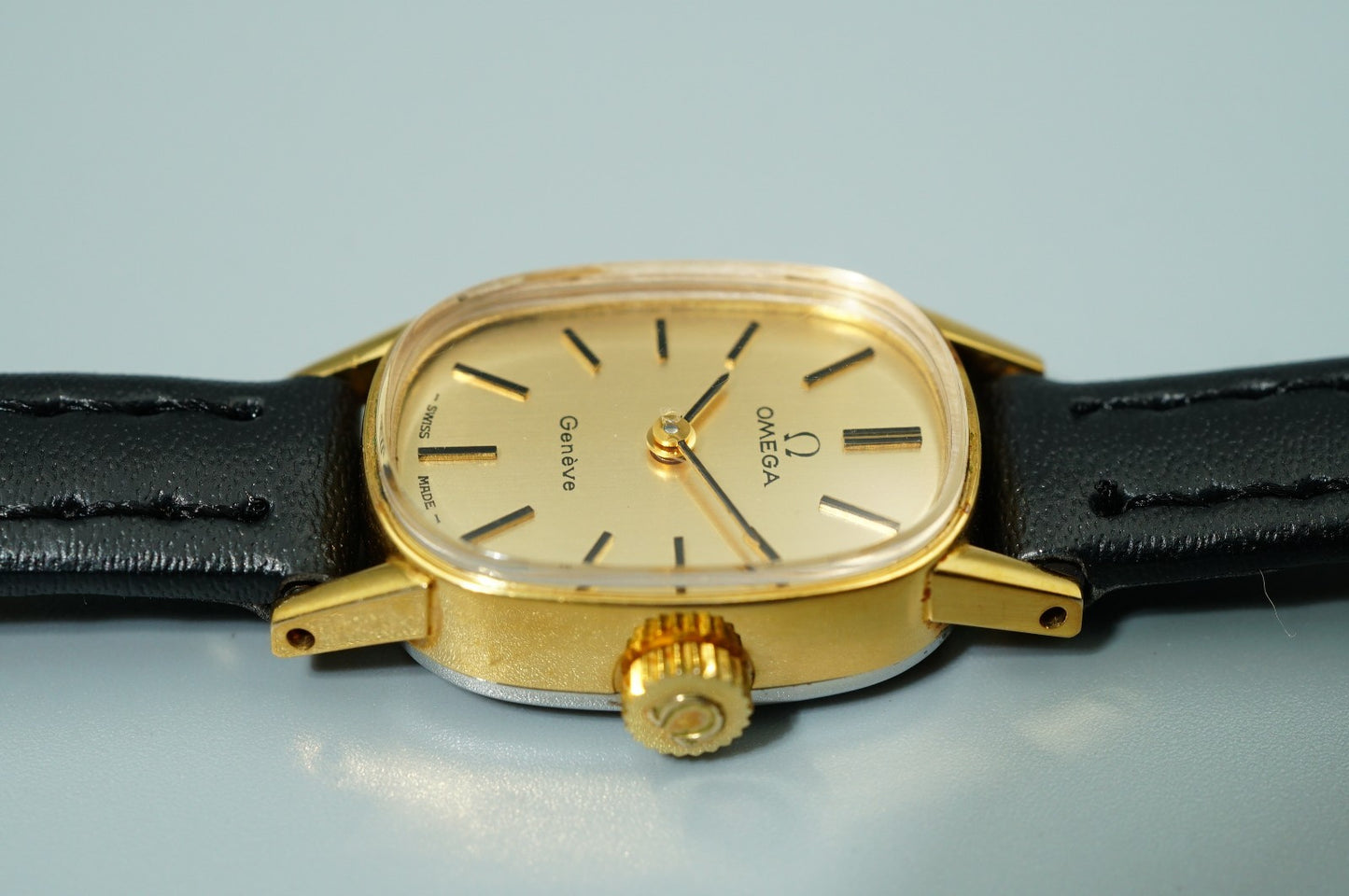 *N MINT* Vintage 1971 OMEGA Geneve Cal.485 Hand Wind Gold Oval 15mm Women Watch