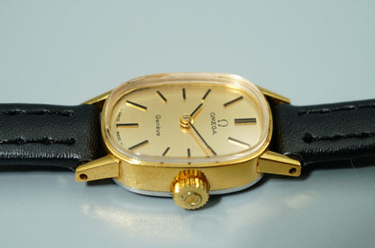 *N MINT* Vintage 1971 OMEGA Geneve Cal.485 Hand Wind Gold Oval 15mm Women Watch