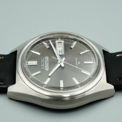 *Exc+5* Vintage 1973 SEIKO 5ACTUS 7019-8010 AT Black Dial Round 38mm Mens Watch