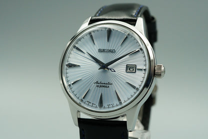 *NEAR MINT*  SEIKO MECHANICAL 6R15-01S0 AT Blue Dial Round 40mm Mens Watch