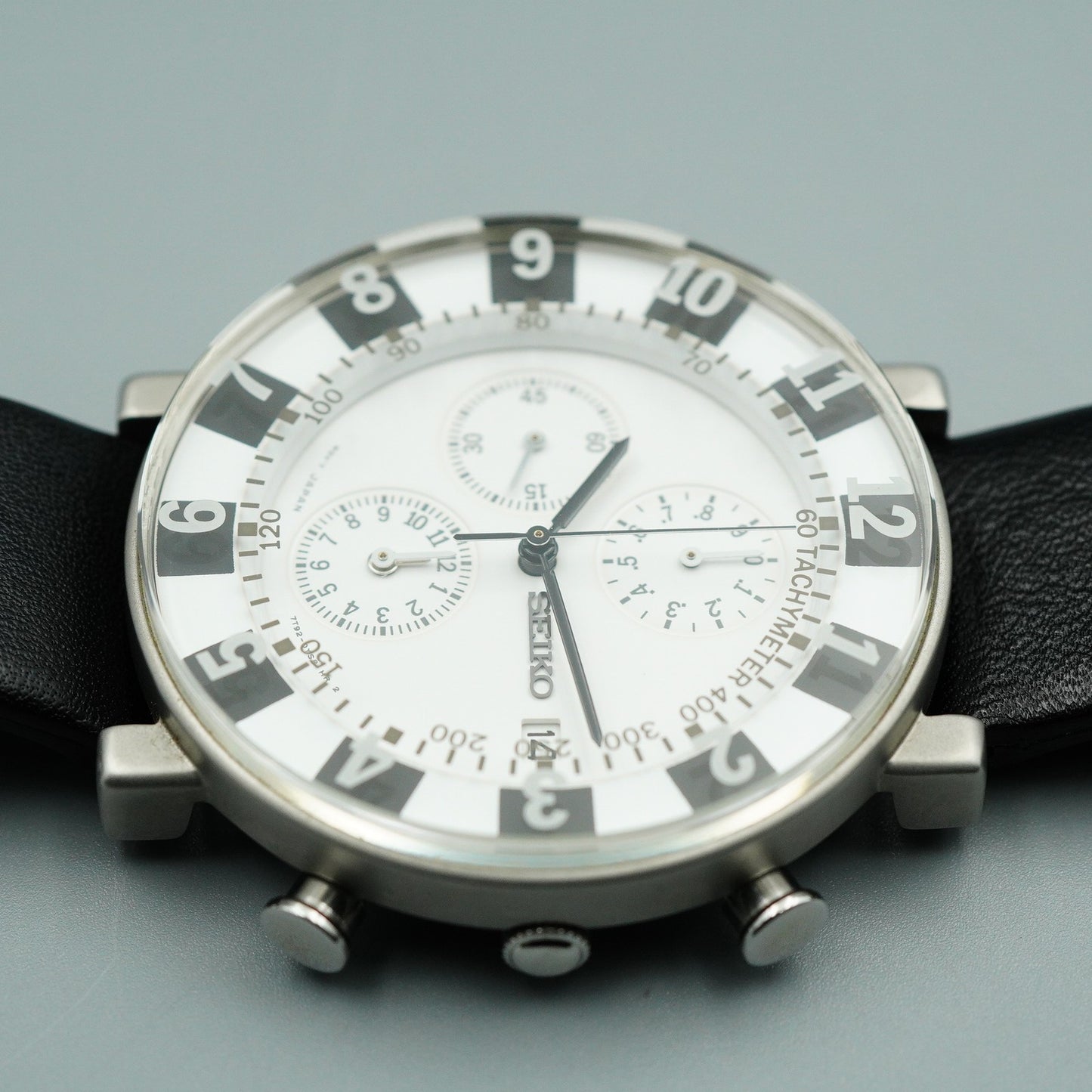 *MINT* Vintage SEIKO SPIRIT SOTTSASS 7T92-0TS0 Qz White Round 39mm Mens Watch