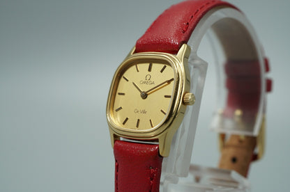 *N MINT* Vintage 1990s OMEGA De Ville Cal.1455 Quartz Gold 20mm Women Watch