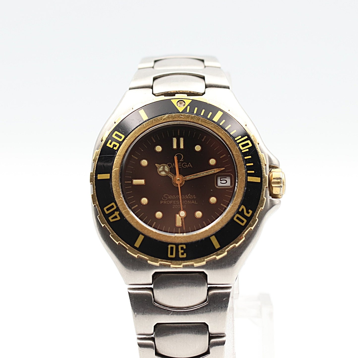 N MINT Vintage 1988 OMEGA Seamaster 200m Cal.1429 Qz Black Dial 28mm Mens Watch