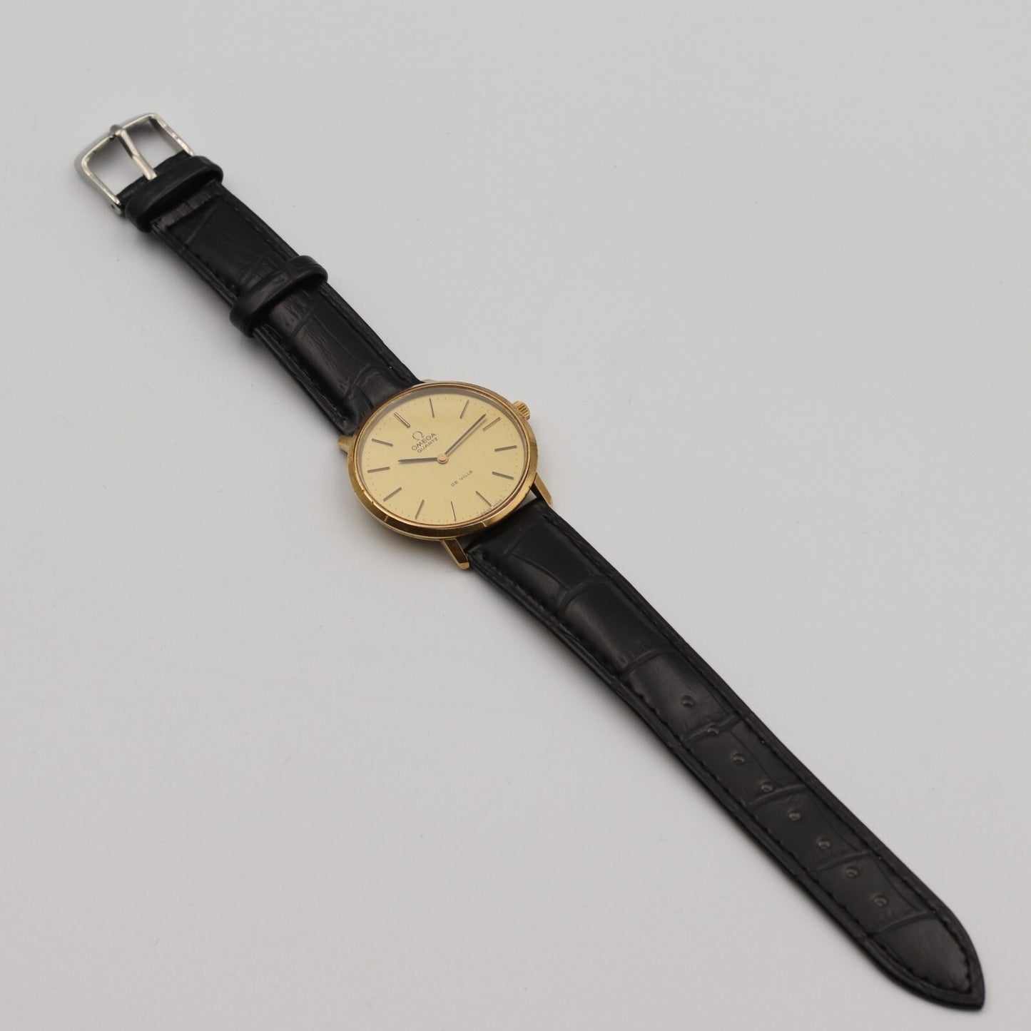 *NEAR MINT* Vintage 1980 OMEGA De Ville Cal.1330 Qz Gold Round 35mm Mens Watch