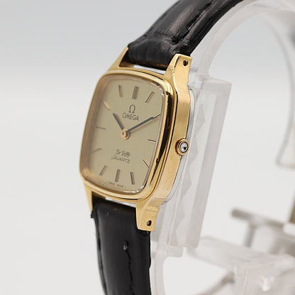 *NEAR MINT* Vintage 1978 OMEGA De Ville Cal.1350 Qz Gold Square 21mm Women Watch