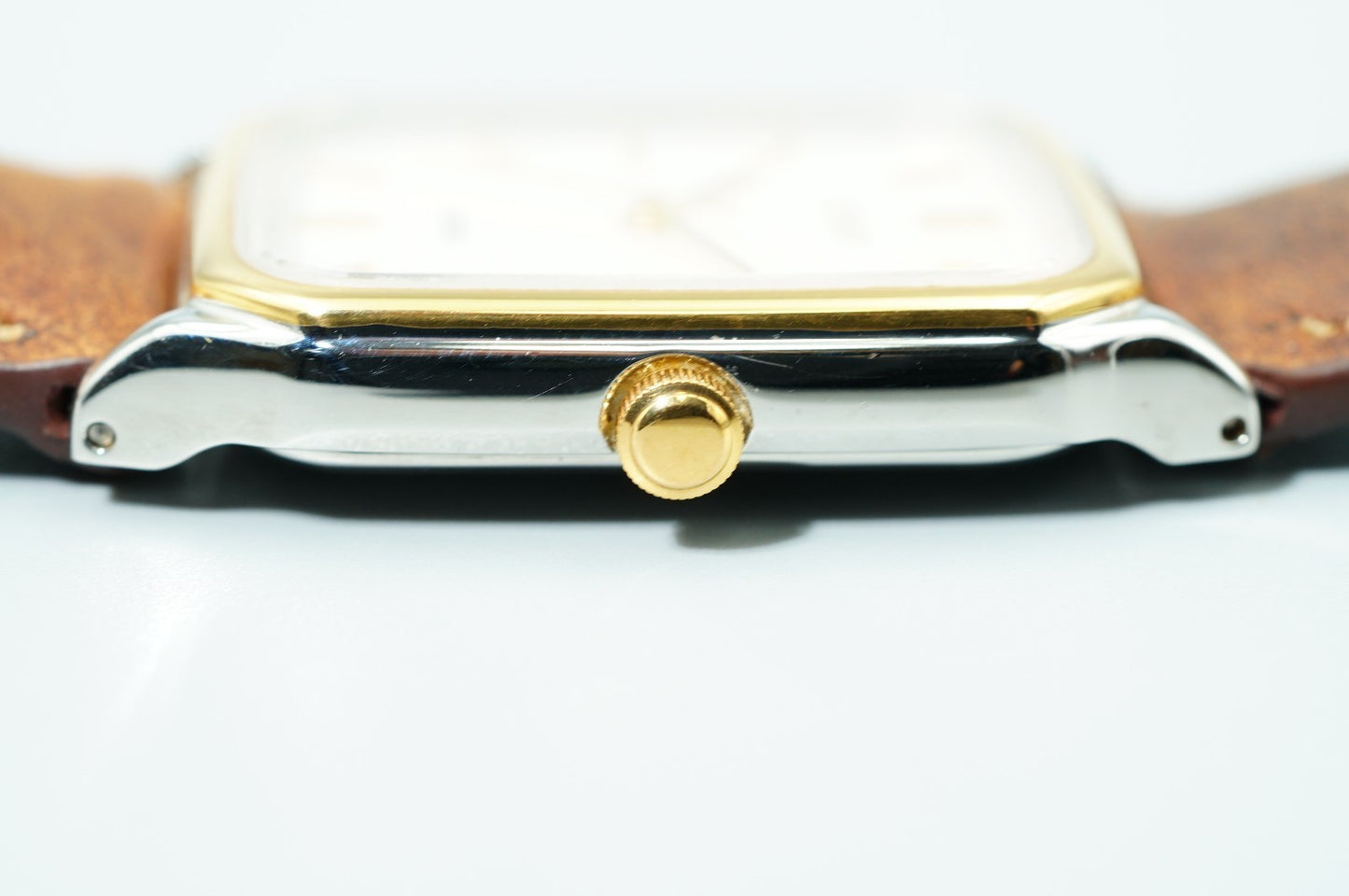 N MINT Vintage 1994 SEIKO SPIRIT 5E31-5B50 Qz White Rectangle 27mm Women Watch