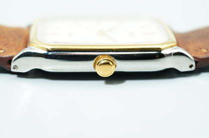 N MINT Vintage 1994 SEIKO SPIRIT 5E31-5B50 Qz White Rectangle 27mm Women Watch