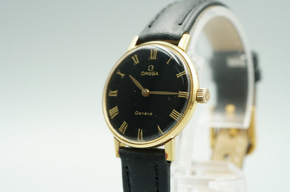 *NEAR MINT* Vintage 1975 OMEGA Geneve Cal.625 Hand Wind Black 25mm Women Watch