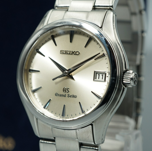 *TOP MINT* SEIKO Grand 9F62-0A10 Quartz Silver Dial Round 35mm Mens Watch