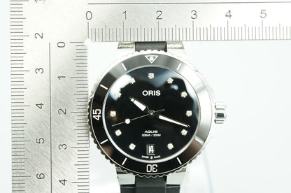 ORIS Aquis Date Diamonds 01 733 7731 4194 Automatic Black 37mm Women Watch