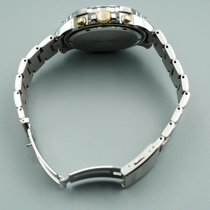 Vintage 1992 SEIKO Chronograph V172-0AT0 Solar Gray Round 44mm Mens Watch