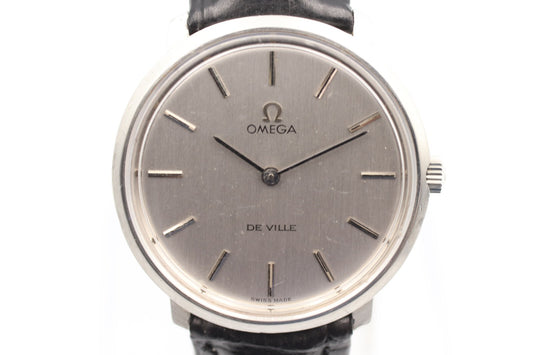*N MINT* Vintage 1990s OMEGA  De Ville Tool 104 Hand Wind Silver 32mm mens Watch
