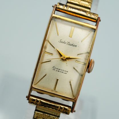Exc+5 Vintage 1971 SEIKO DIASHOCK 5601 Hand Wind Gold 17 mm Women Watch