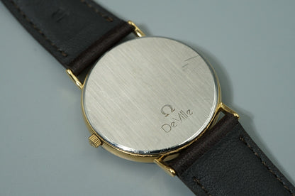 *N MINT* Vintage 1986 OMEGA De Ville Cal.1378 Quartz White Dial 32mm Mens Watch