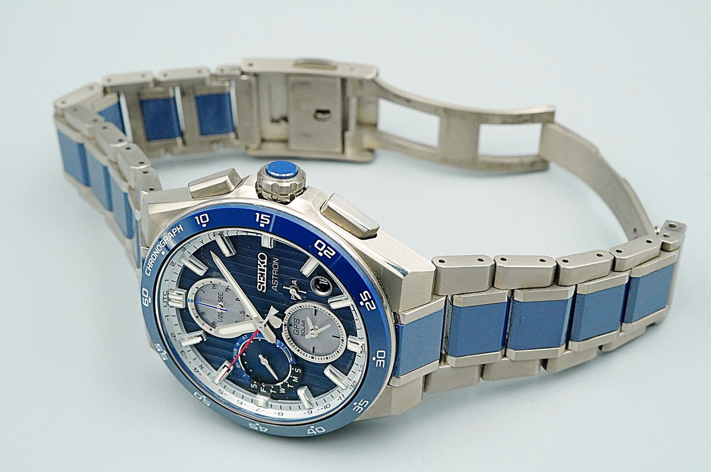 *TOP MINT* SEIKO Astron 5X83-0AA0-1 Solar Blue Round 43mm Mens Watch