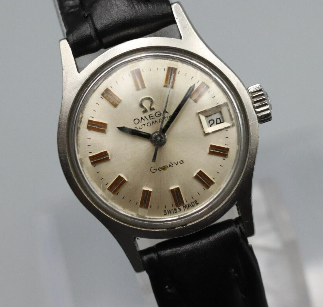 *NEAR MINT* Vintage OMEGA Geneve Cal.681 Automatic Silver Dial Women Watch