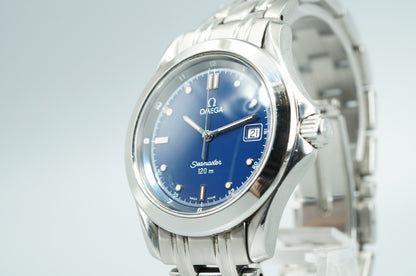 *MINT* Vintage 1994 OMEGA Seamaster Cal.1438 Qz Blue Dial Round 36mm Mens Watch