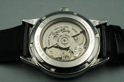 *NEAR MINT*  SEIKO MECHANICAL 6R15-01S0 AT Blue Dial Round 40mm Mens Watch