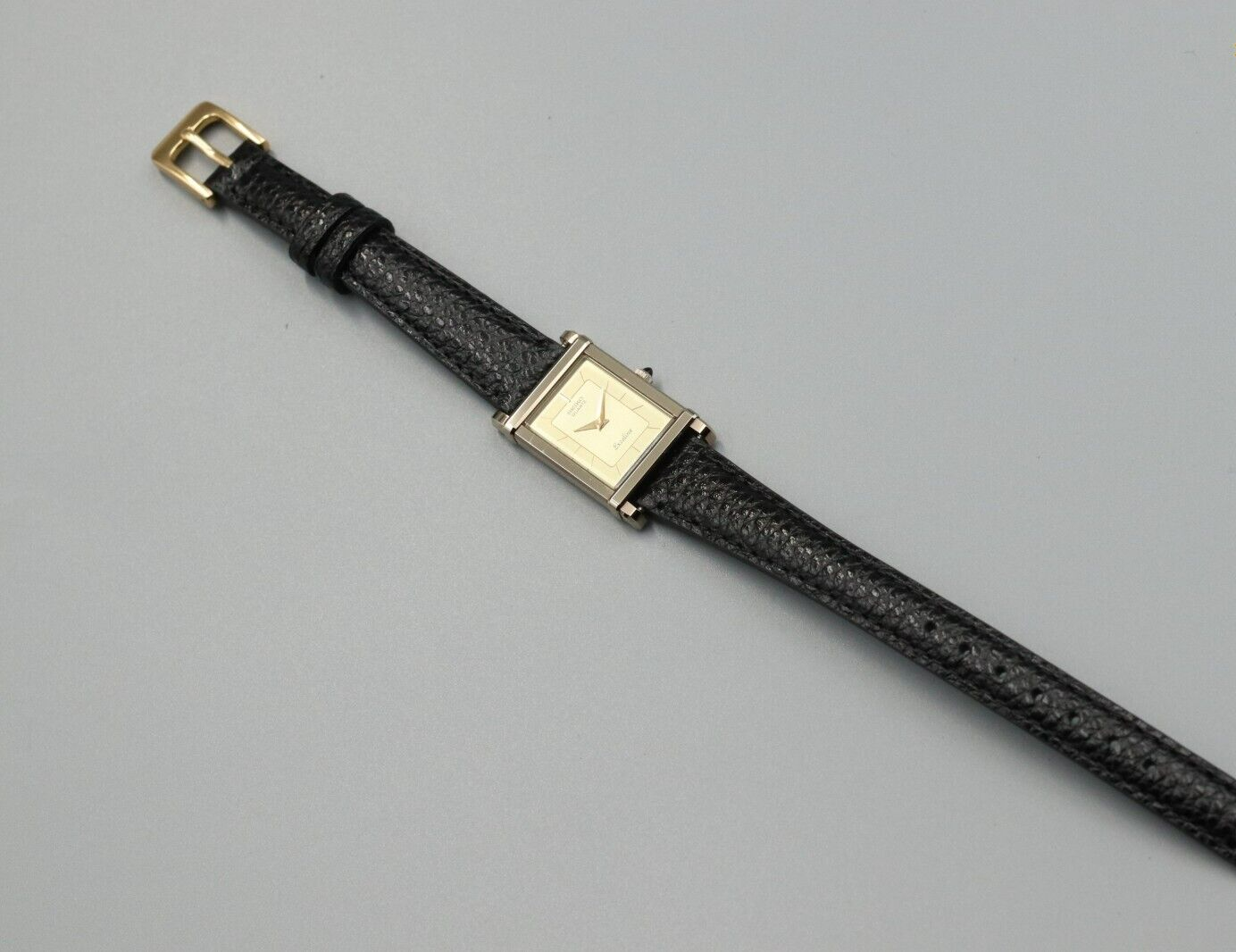 *MINT* Vintage SEIKO Exceline 2E20-5190 Quartz Gold Dial Tank Women Watch