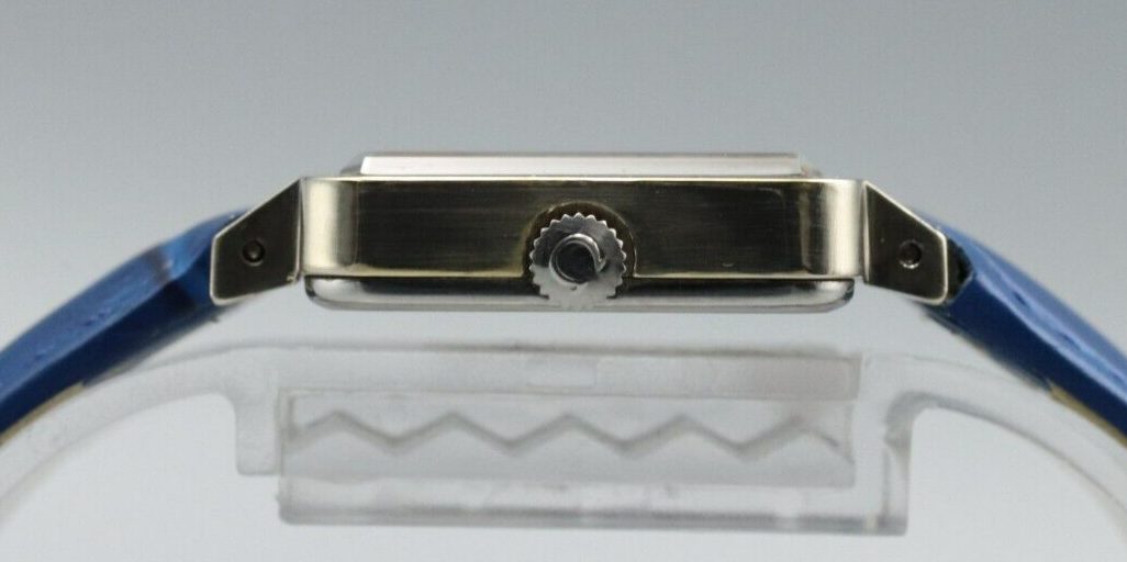 *NEAR MINT* Vintage OMEGA De Ville Hand Winding Blue Dial Square Mens Watch
