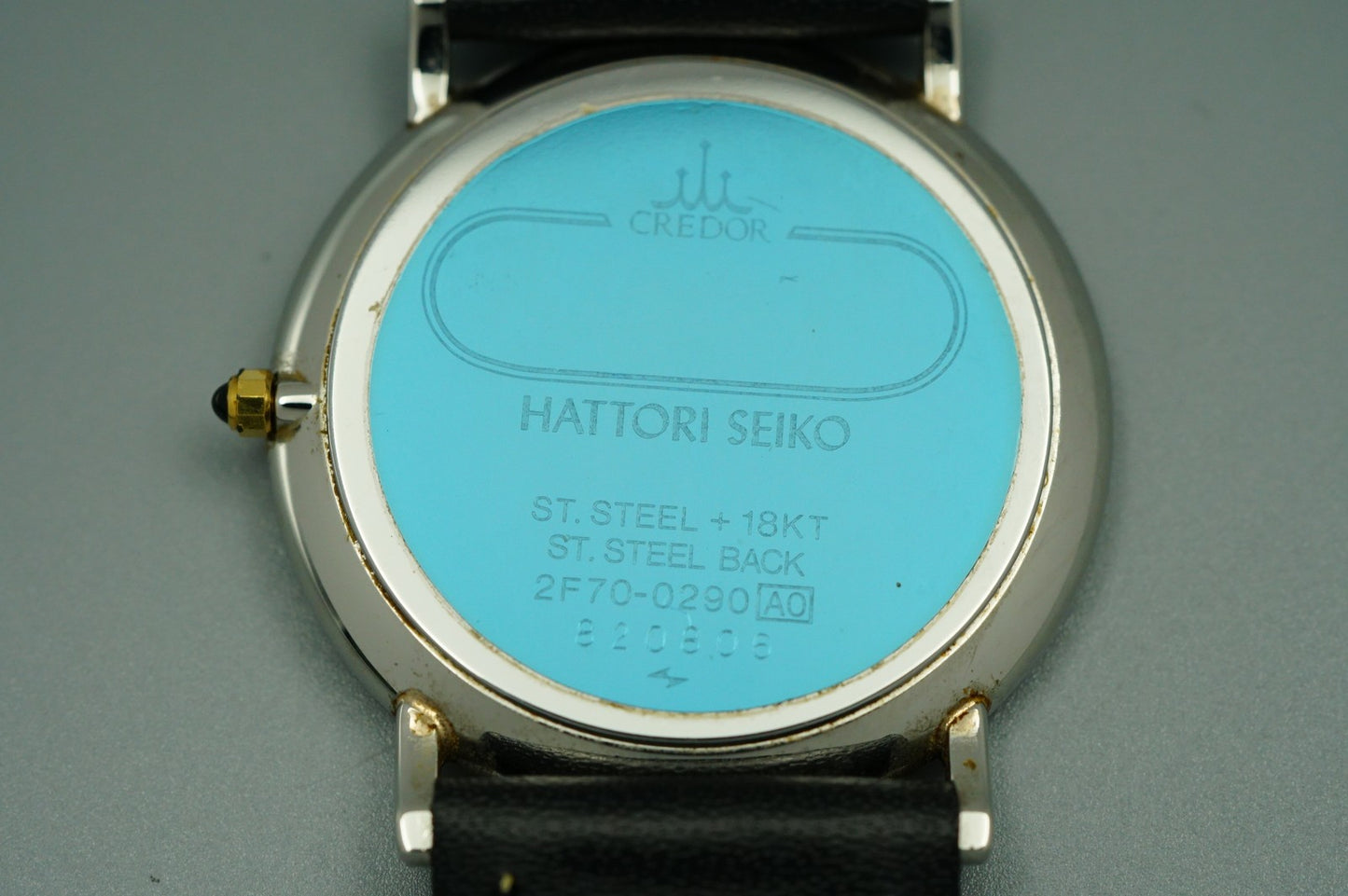 *NEAR MINT* Vintage 1988 SEIKO CREDOR 2F70-0290 Qz Silver Round 31mm Mens Watch