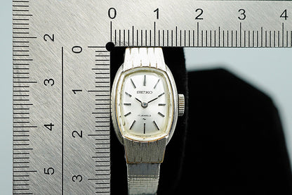 *Exc+5* Vintage 1972 SEIKO 01-3360 Hand Winding Silver Oval 16mm Women Watch