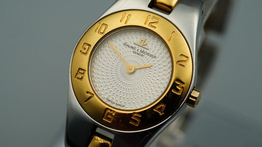 *Exc+5* BAUME & MERCIE GENEVE MV045203 Qz Silver Round 22 mm Women Watch