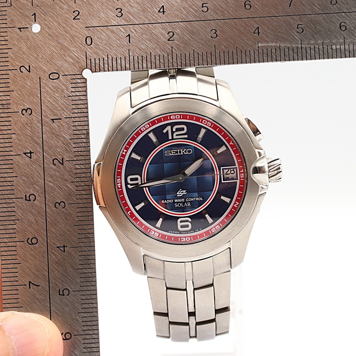 *MINT* SEIKO RADIO WAVE CONTROL SBHS013 7B22-0AG0 Solar Blue 40mm Mens Watch