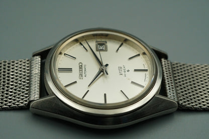 *N MINT* Vintage 1974 SEIKO KS HI-BEAT 5625-7113 AT Silver Round 35mm Mens Watch