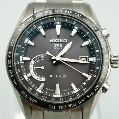 *MINT* Box & Paper SEIKO ASTRON SBXB085 8X22-0AG0-2 Solar Black 46 mm Mens Watch