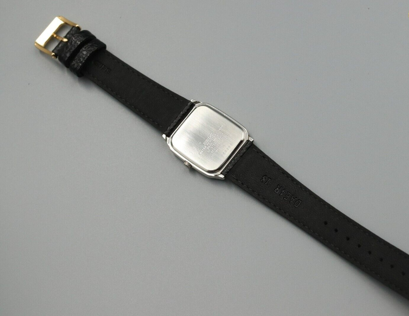 *N MINT* Vintage SEIKO SPIRIT 5E31-5B50 Quartz White Dial Rectangle Mens Watch