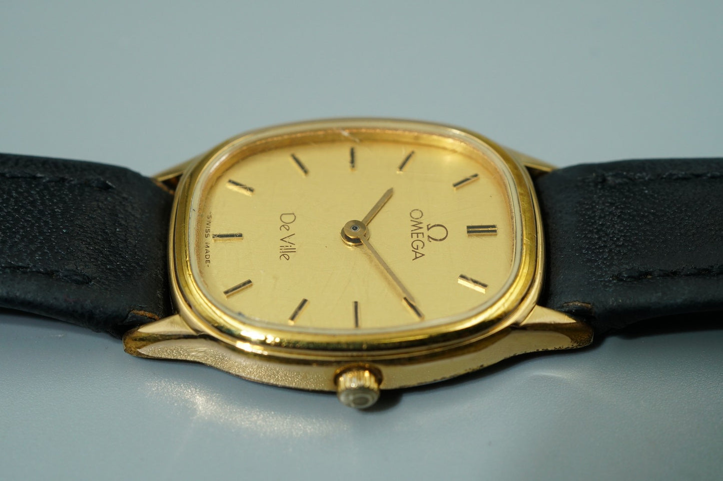 Exc+5 Vintage 1986 OMEGA De Ville Cal.1450 Ref.591.0281 Qz Gold 20mm Women Watch