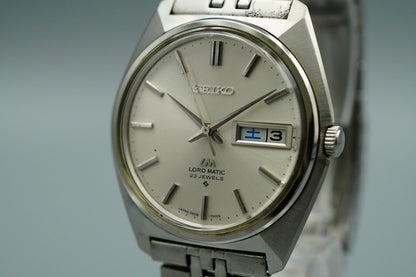 N MINT Vintage SEIKO LORD MATIC 5606-7000 Automatic Silver Round 36mm Mens Watch